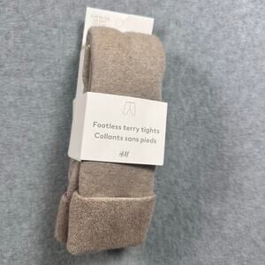 H&M Toddler Footless Terry Tights Beige Brown 3/4T NWT